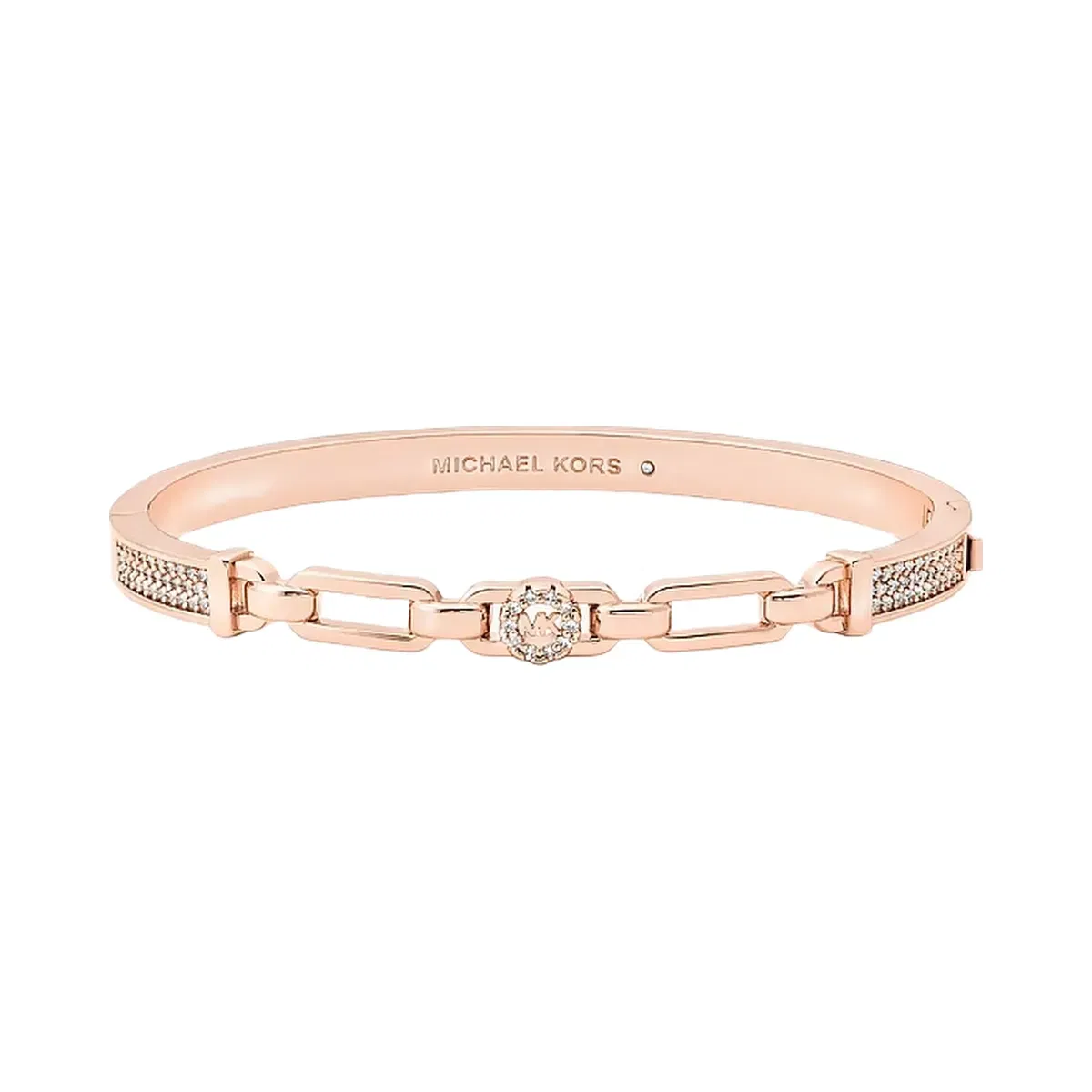 Michael Kors Pavé Logo Bangle and Stud Earrings Gift Set Rose Gold