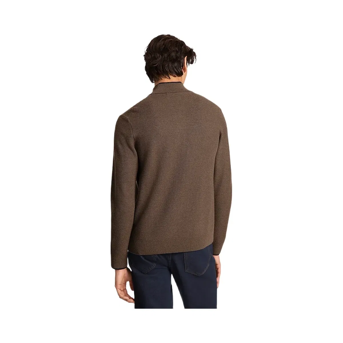 Michael Kors Wool Blend Quarter-Zip Sweater Mushroom