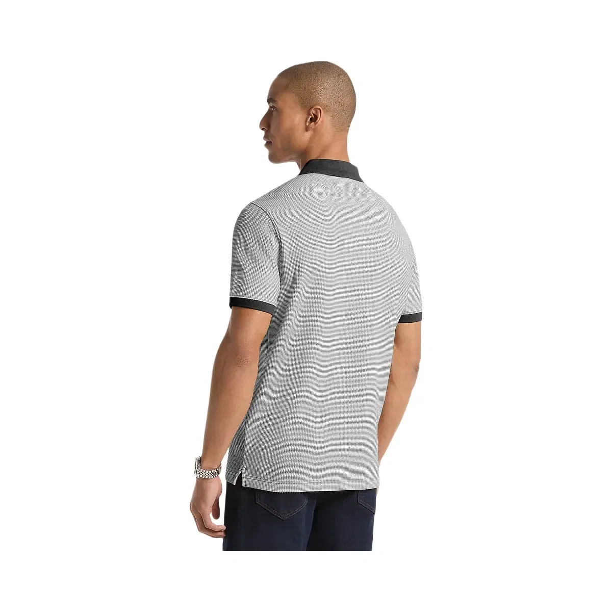 Michael Kors Waffle Stretch Cotton Polo Shirt Black