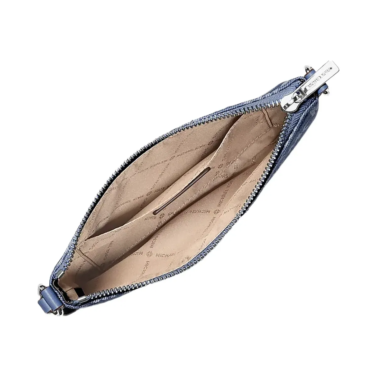 Michael Kors Jet Set Travel Small Logo Jacquard Denim Wristlet Denim
