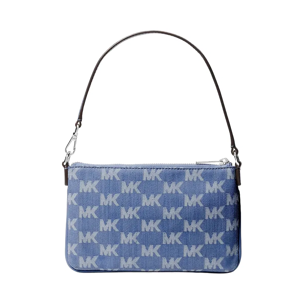 Michael Kors Jet Set Travel Small Logo Jacquard Denim Wristlet Denim
