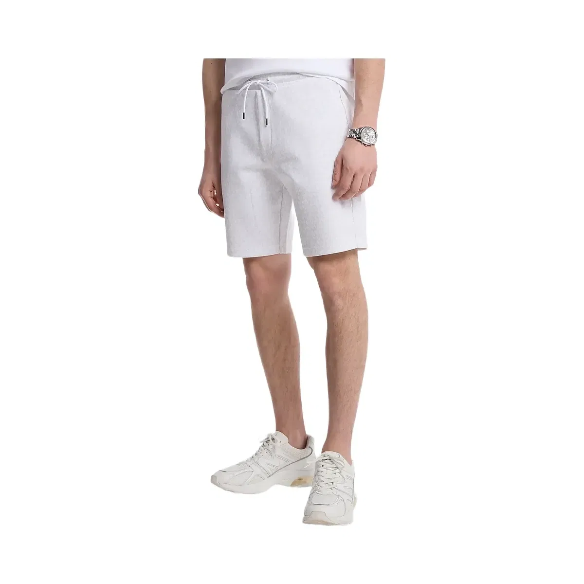 Michael Kors Signature Logo Cotton Blend Shorts White