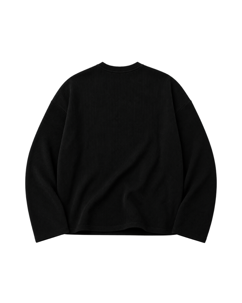 THANK GOD I'M FLY WAFFLE TEE - BLACK