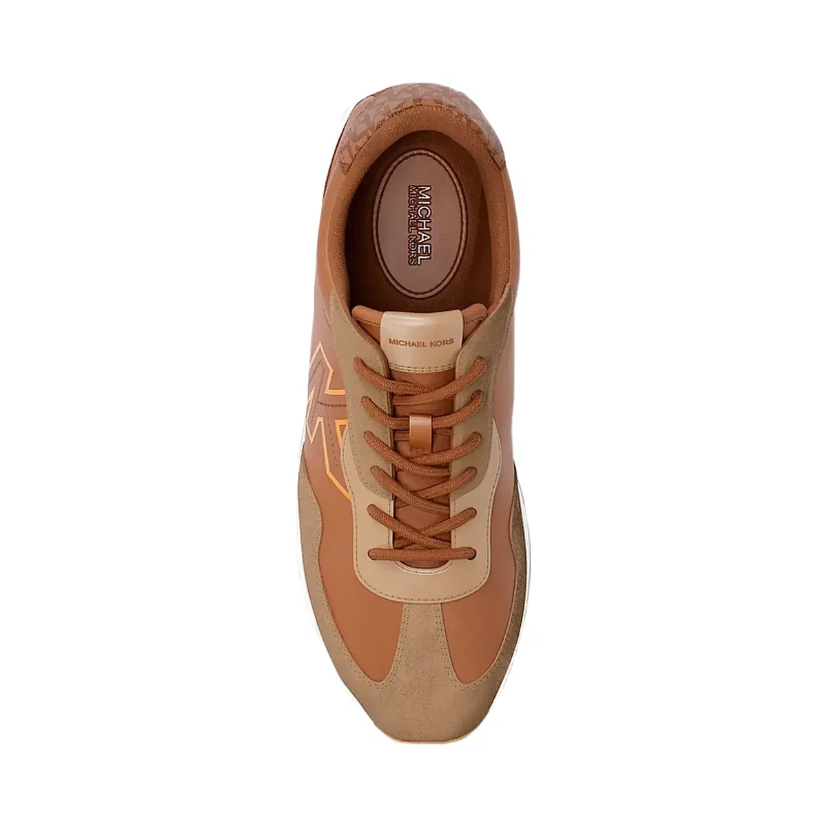 Michael Kors Essex Mixed-Media Trainer Luggage