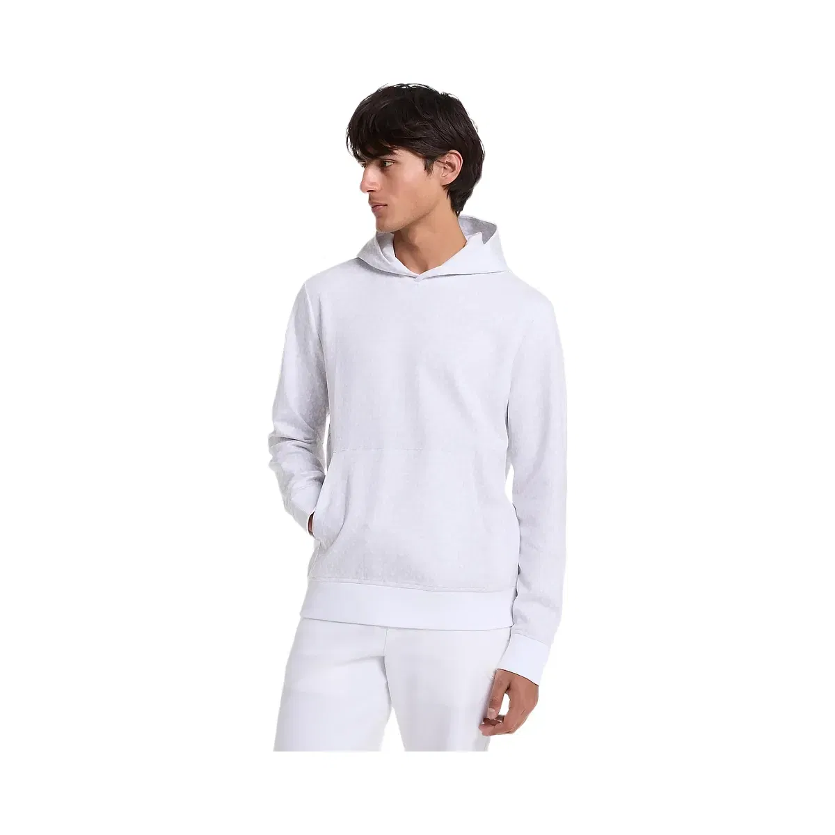 Michael Kors Signature Logo Cotton Blend Hoodie White