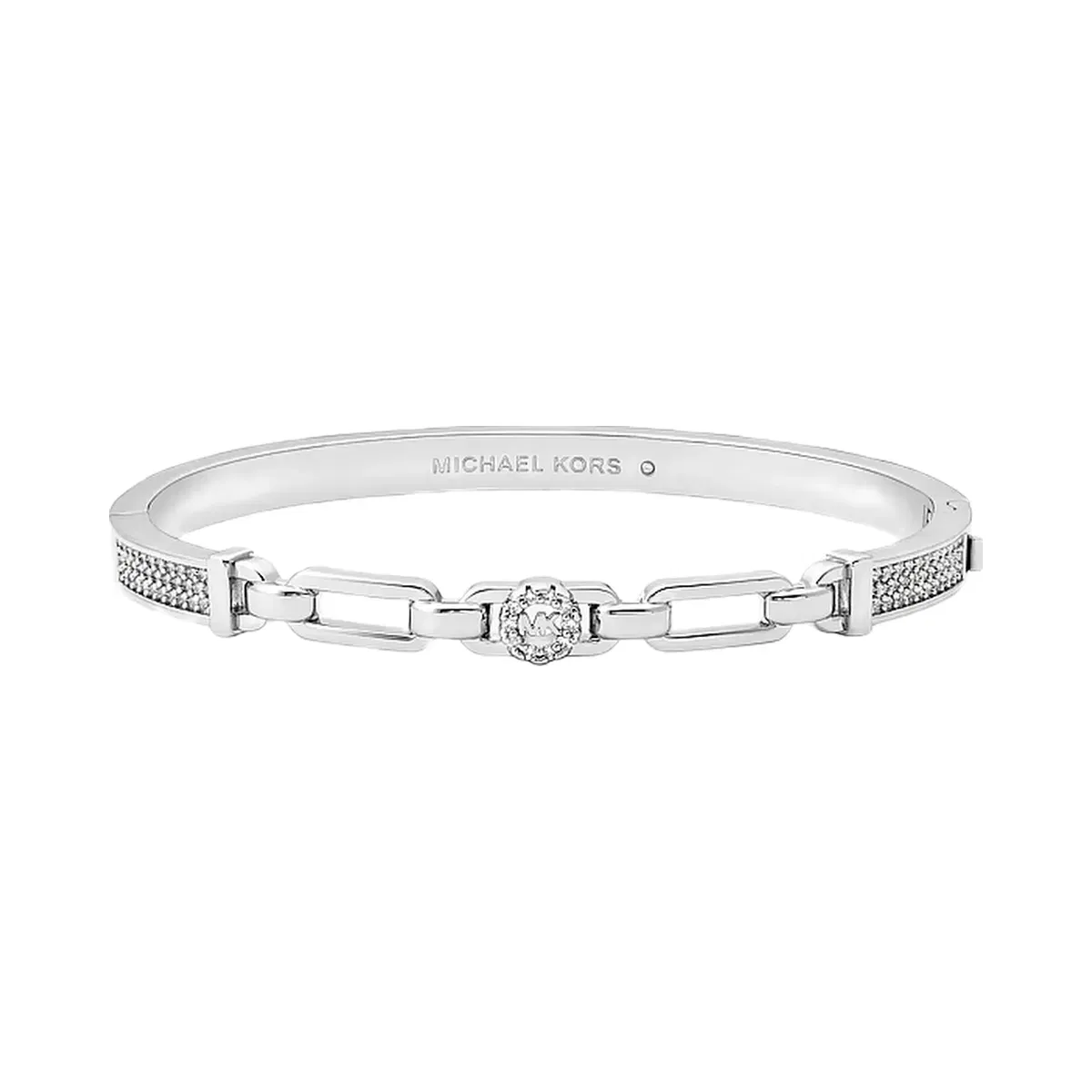 Michael Kors Pavé Logo Bangle and Stud Earrings Gift Set Silver