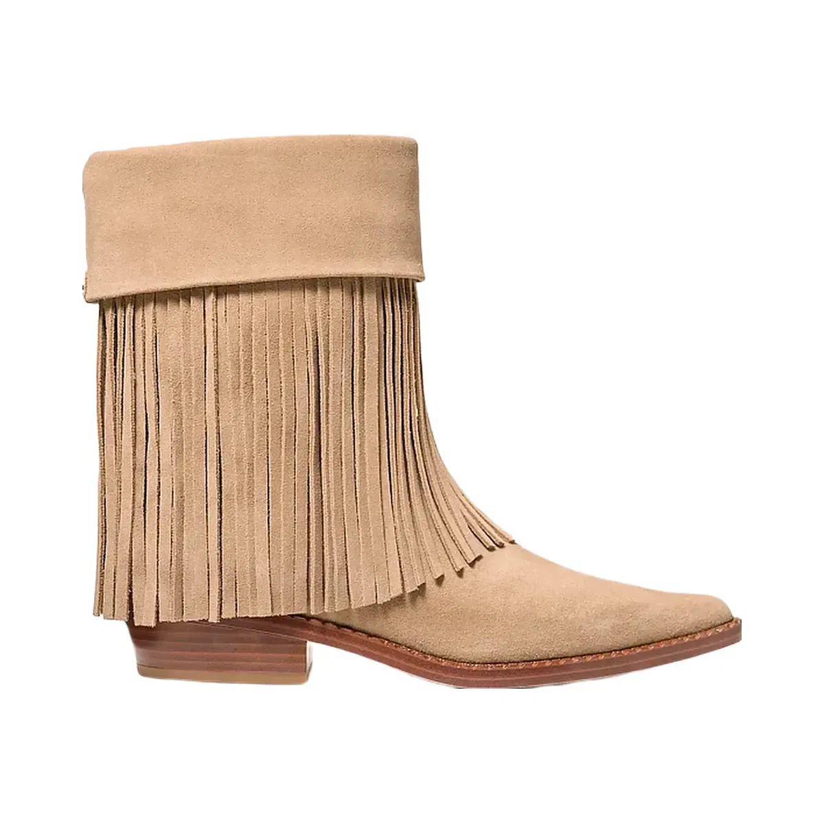 Michael Kors Nash Fringed Suede Boot Camel