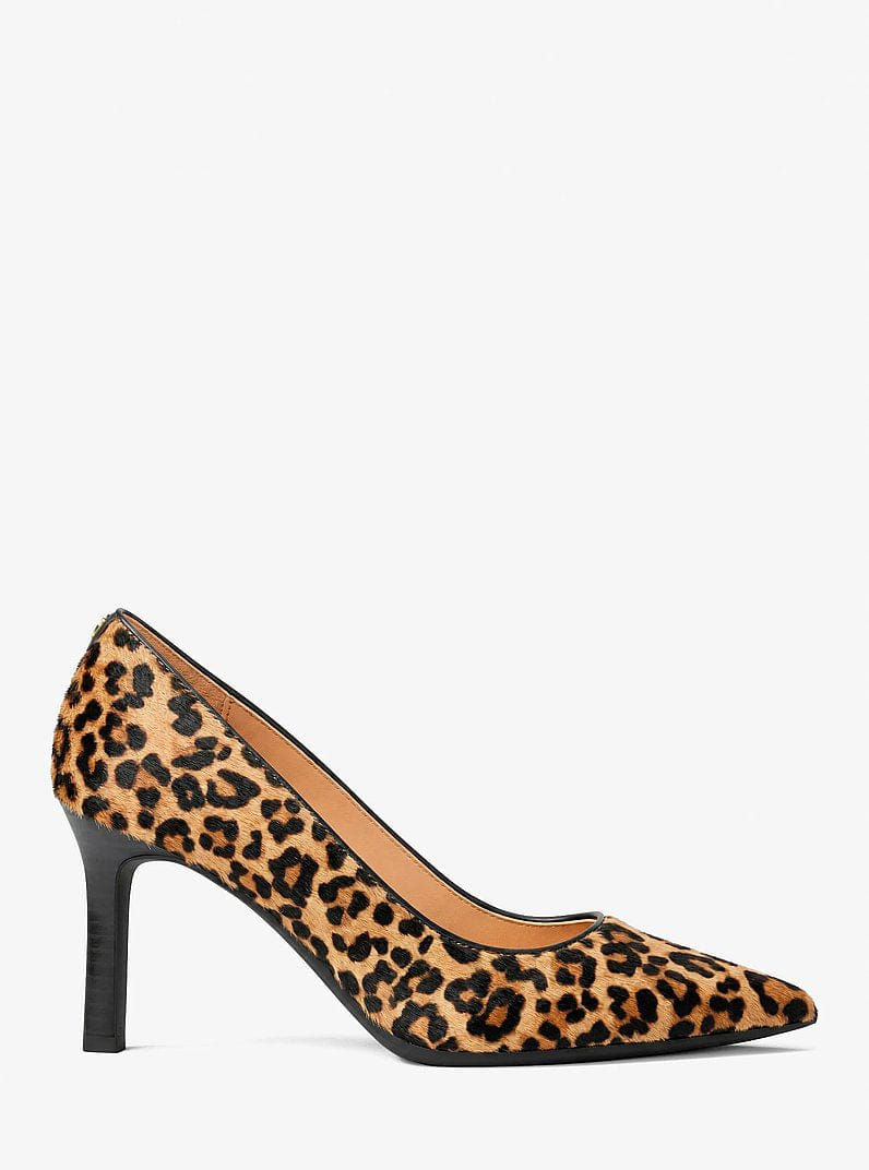 Michael Kors Willa Flex Leopard Print Calf Hair Pump Dk Camel Mlt