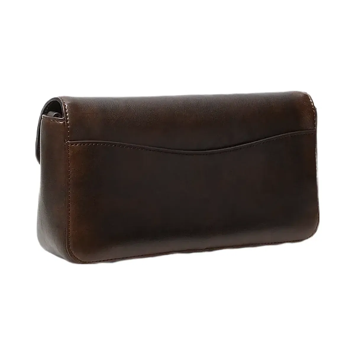 Michael Kors Kacey Medium Burnished Shoulder Bag Chocolate
