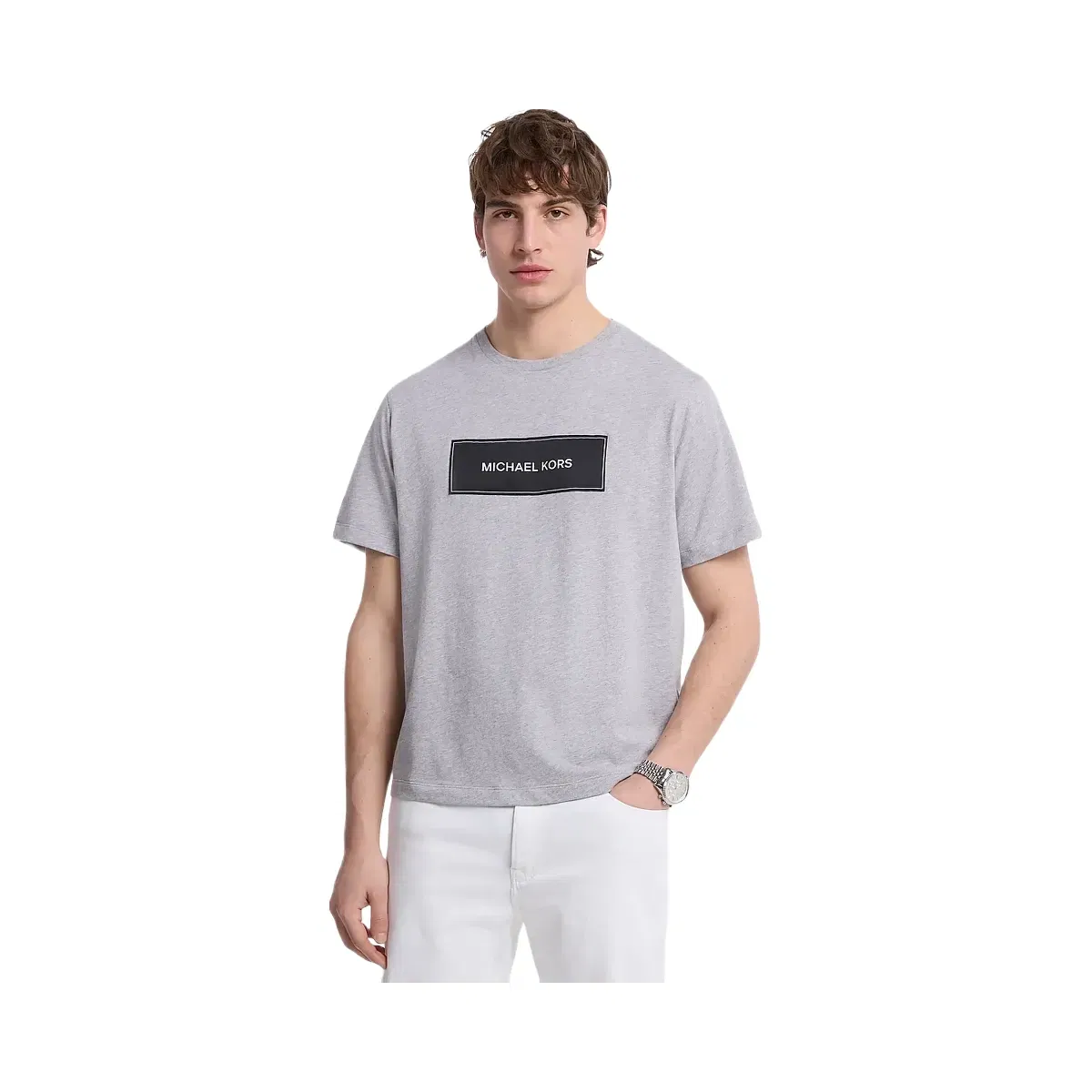 Michael Kors Logo Cotton T-Shirt Heather Grey