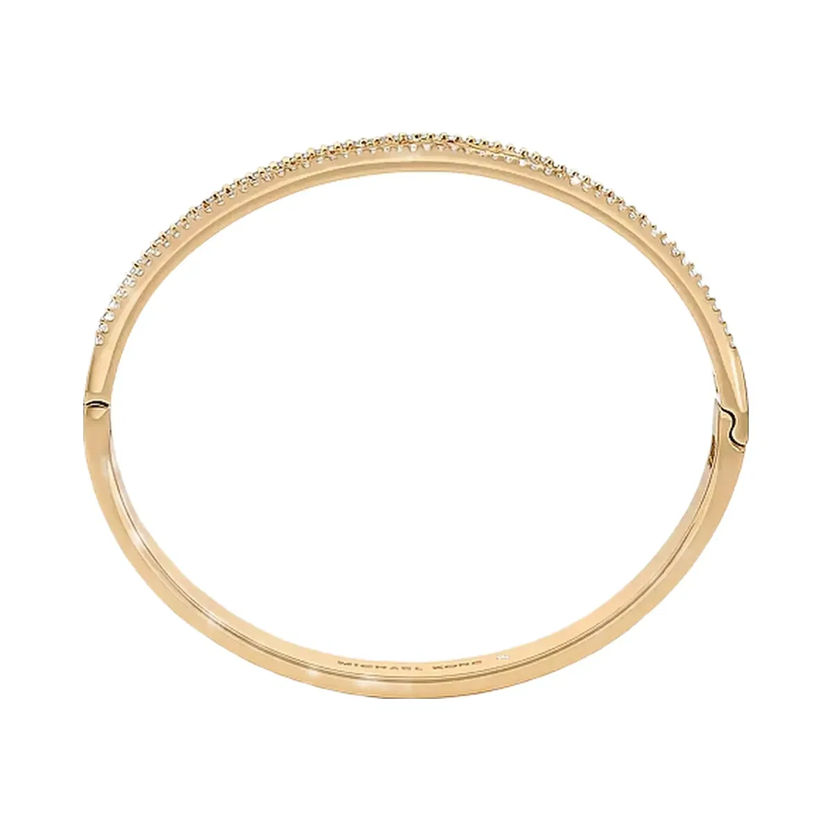 Michael Kors Pavé Perforated Logo Bangle Gold