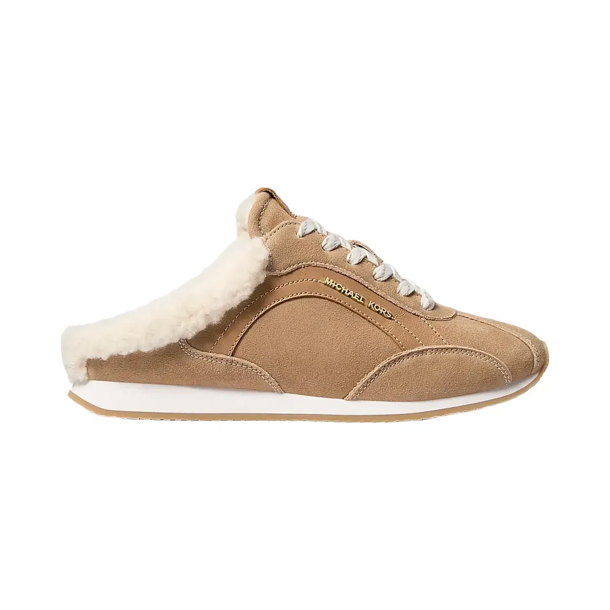 Michael Kors Avi Faux Shearling Trim Slip-On Sneaker Camel