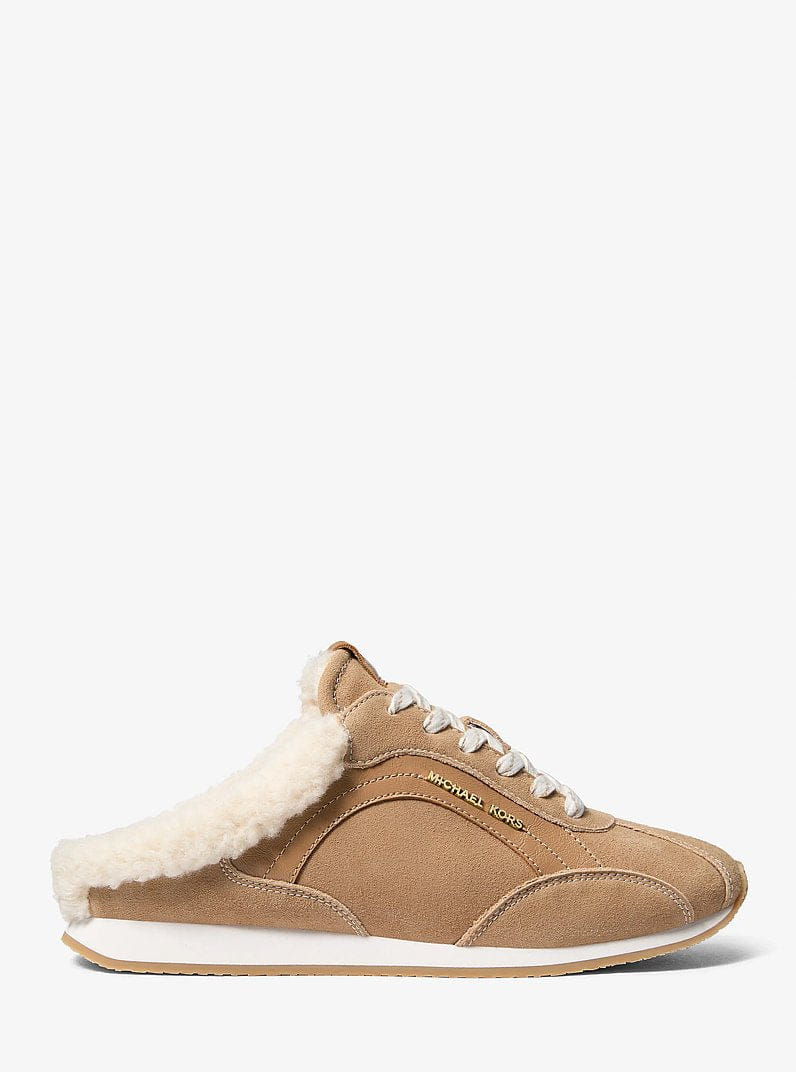 Michael Kors Avi Faux Shearling Trim Slip-On Sneaker Camel
