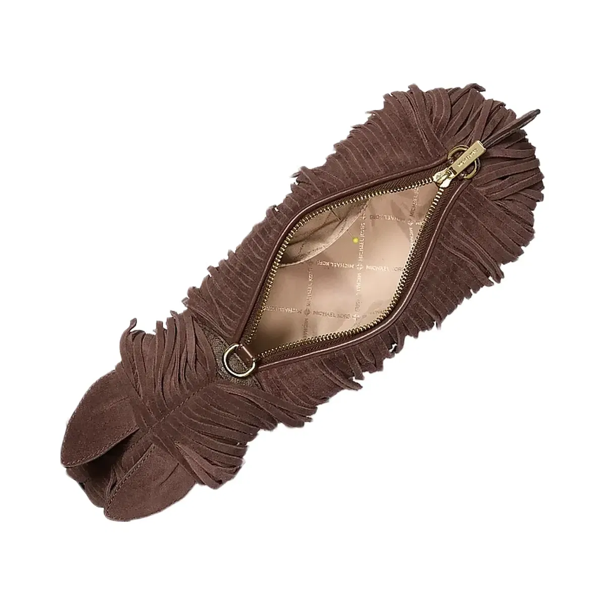 Michael Kors Scottie Dog Small Suede Shoulder Bag Nutmeg