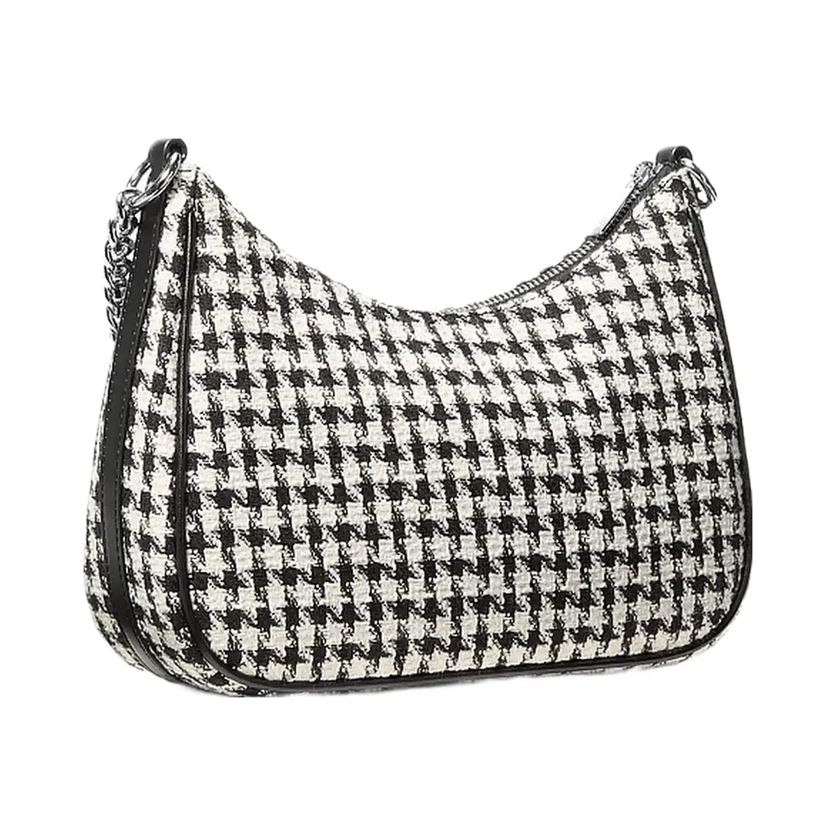 Michael Kors Jet Set Travel Houndstooth Woven Convertible Pochette Black/Light Cream