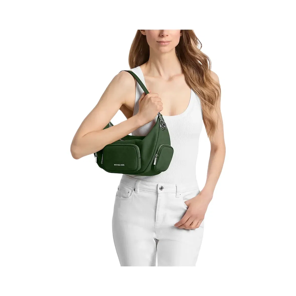 Michael Kors Merritt Medium Convertible Shoulder Bag Amazon Green