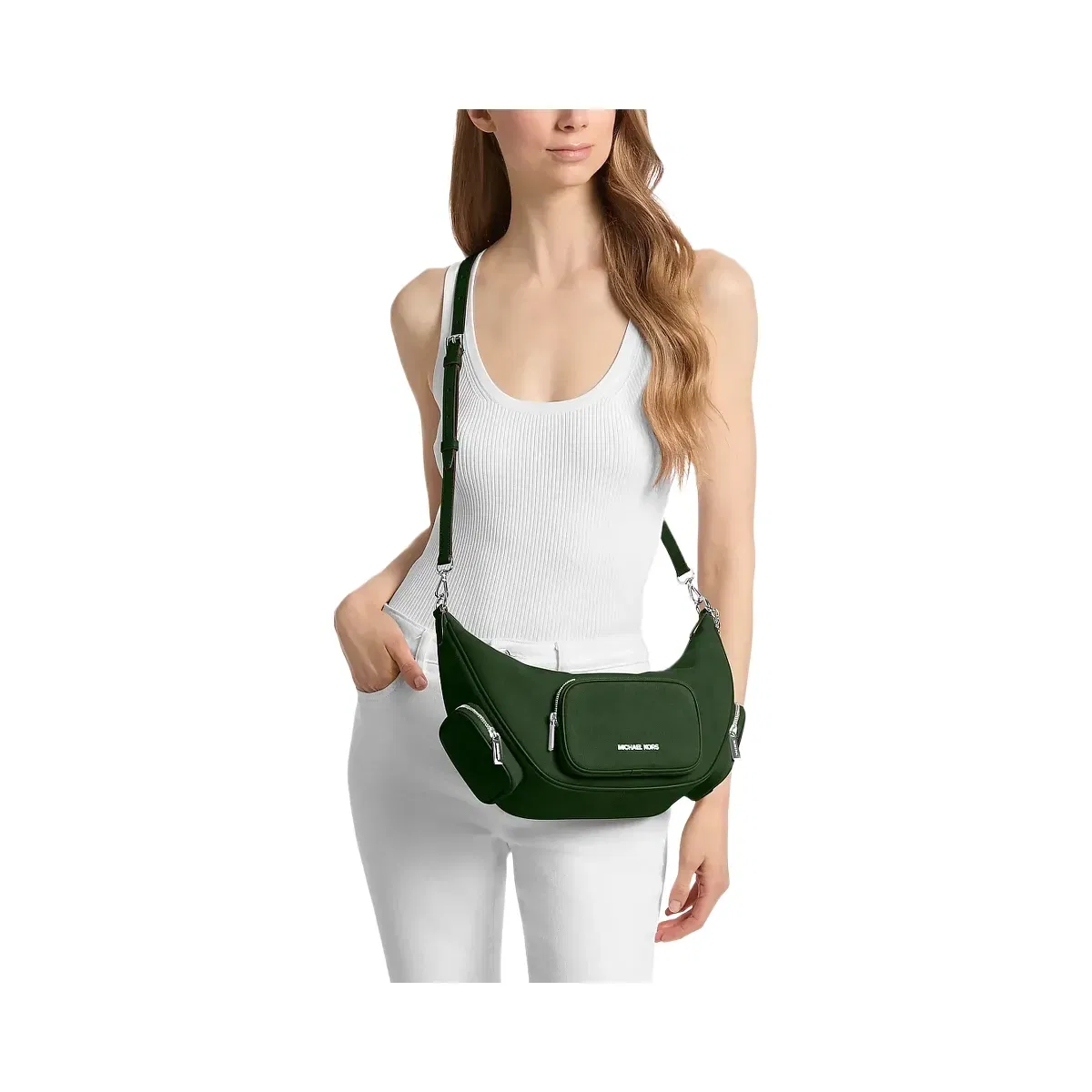 Michael Kors Merritt Medium Convertible Shoulder Bag Amazon Green