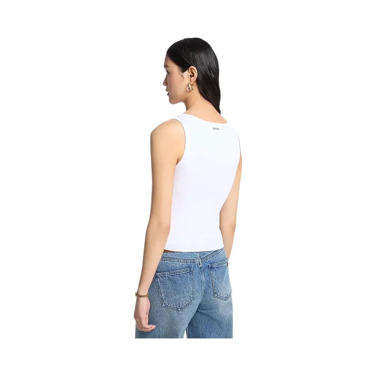 Michael Kors Ribbed Viscose Tank Top White