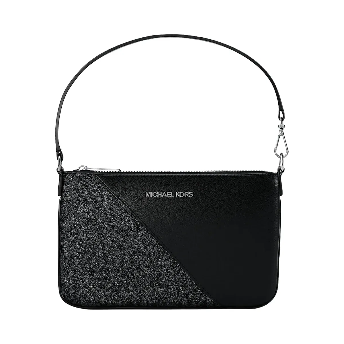 Michael Kors Jet Set Travel Small Signature Logo and Smooth Wristlet Black