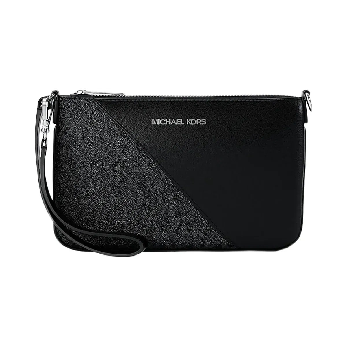 Michael Kors Jet Set Travel Small Signature Logo and Smooth Wristlet Black