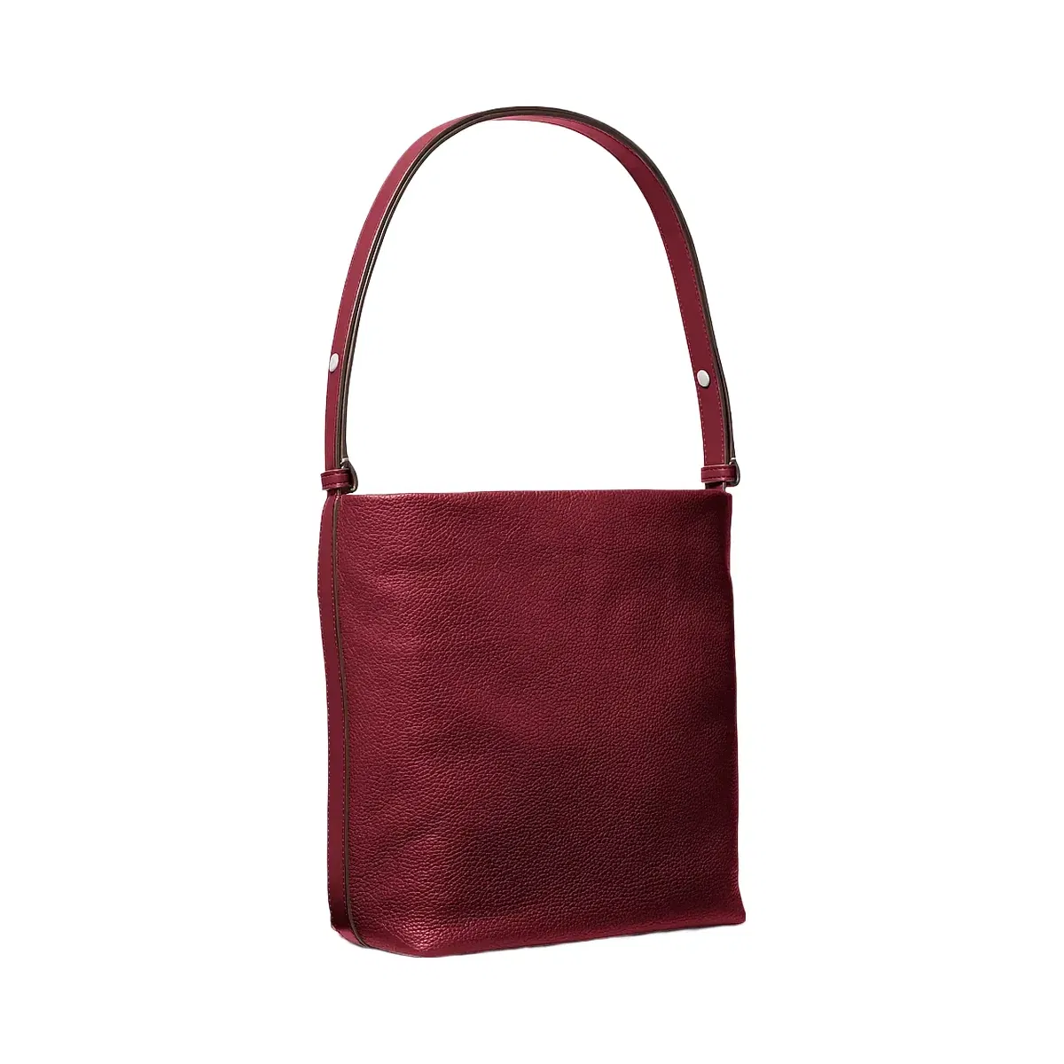 Michael Kors Roey Medium Pebbled Leather Bucket Messenger Bag Maroon