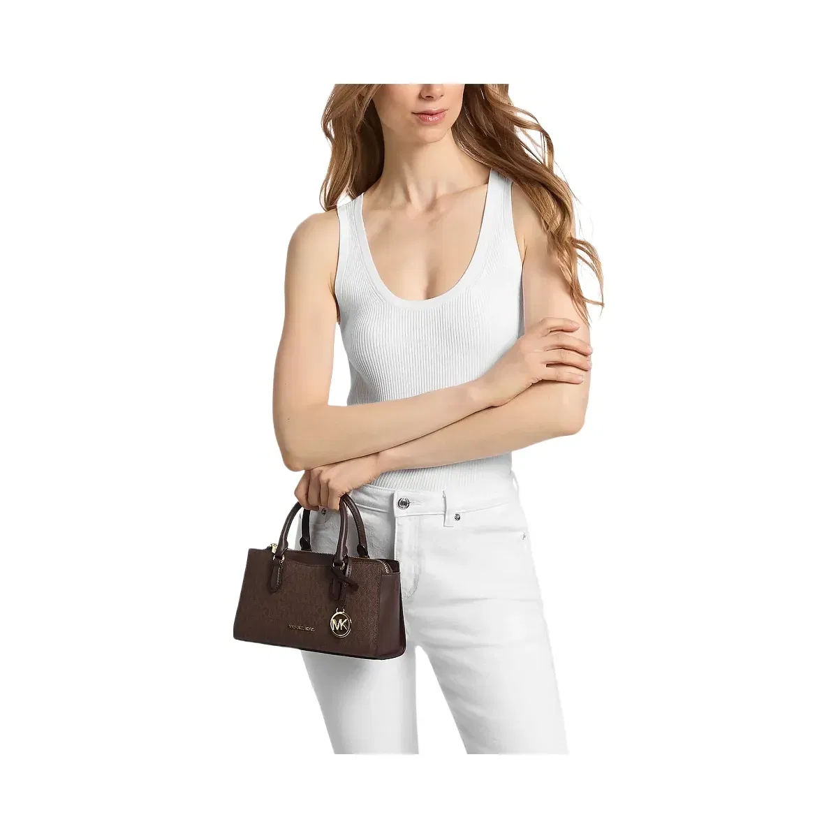 Michael Kors Arden Small Signature Logo Messenger Bag Nutmeg
