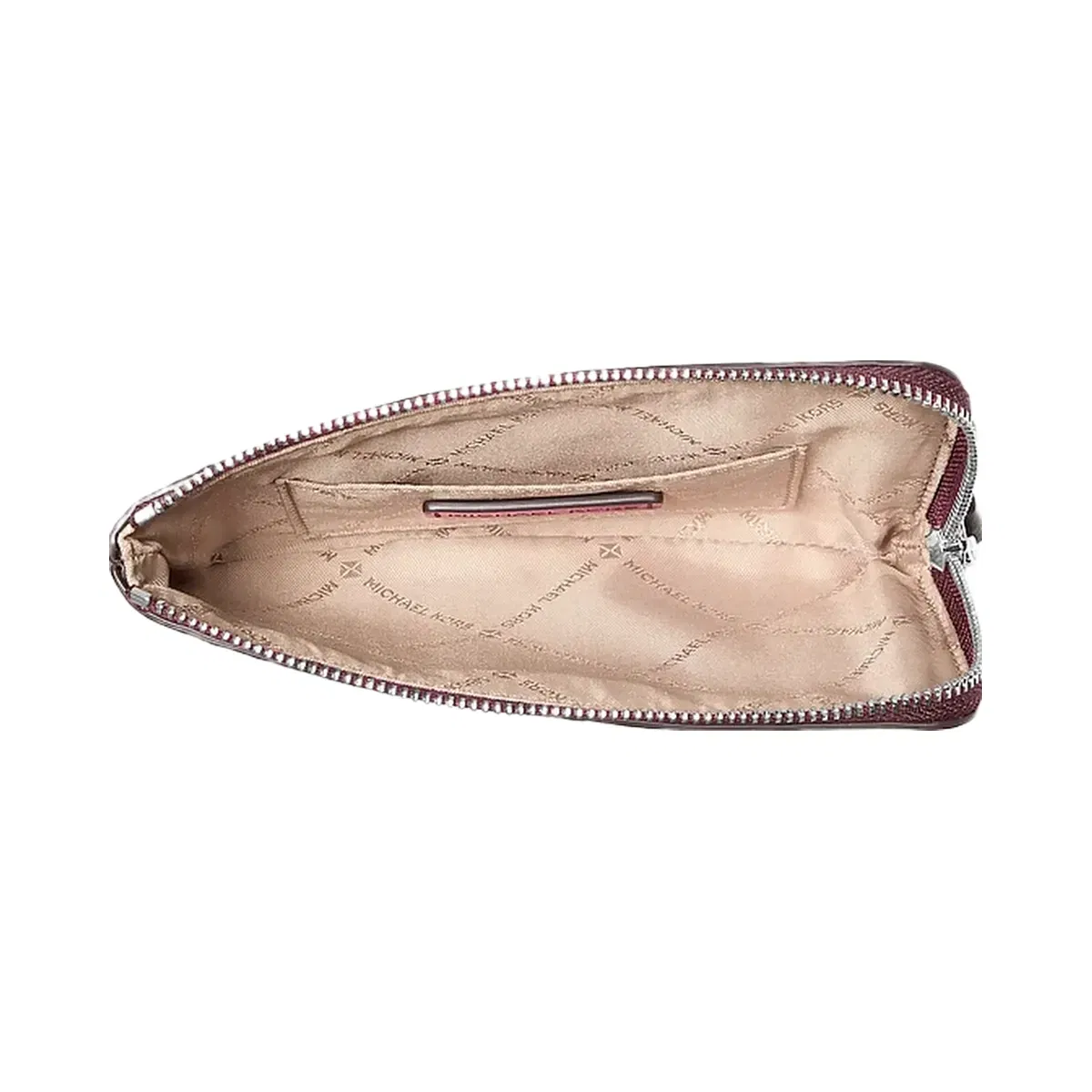 Michael Kors Jet Set Travel Small Burnished Logo Embossed Wristlet Maroon