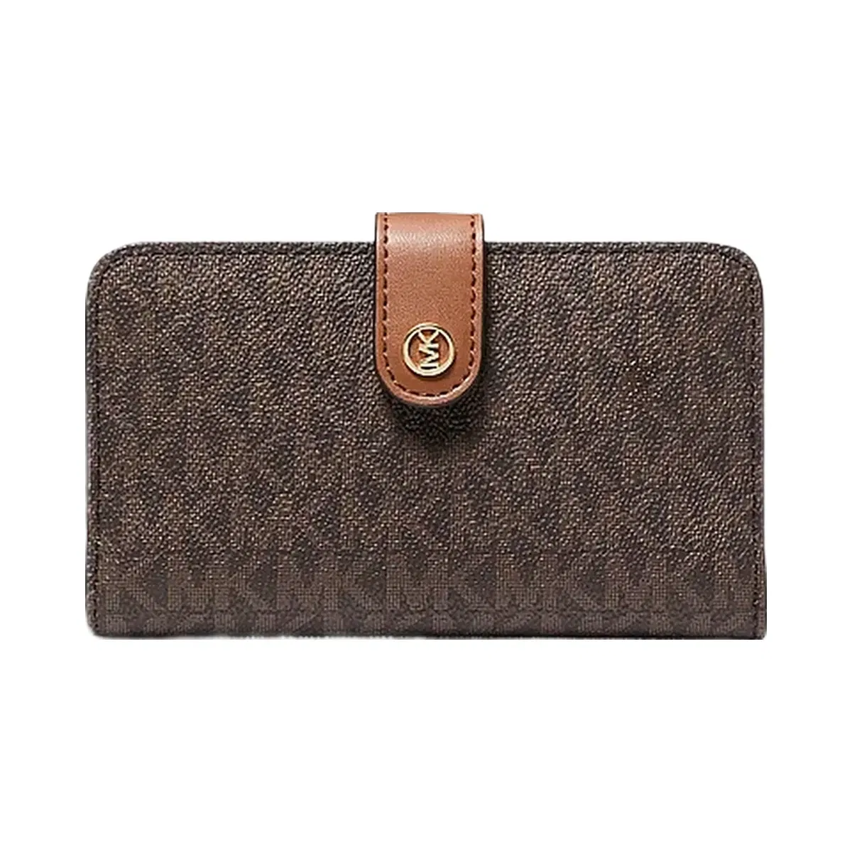 Michael Kors Jet Set Travel Medium Signature Logo Billfold Wallet Brown