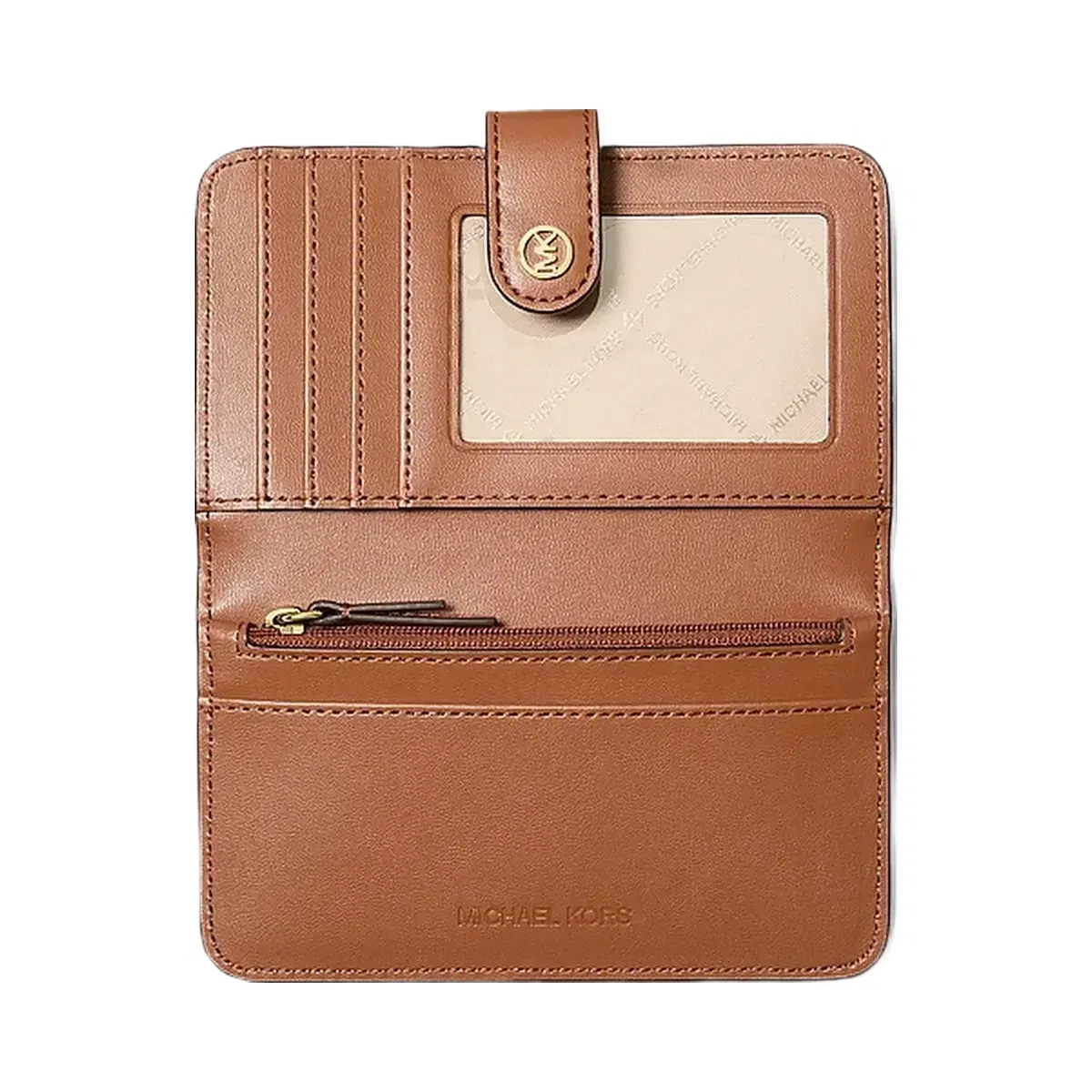 Michael Kors Jet Set Travel Medium Signature Logo Billfold Wallet Vanilla