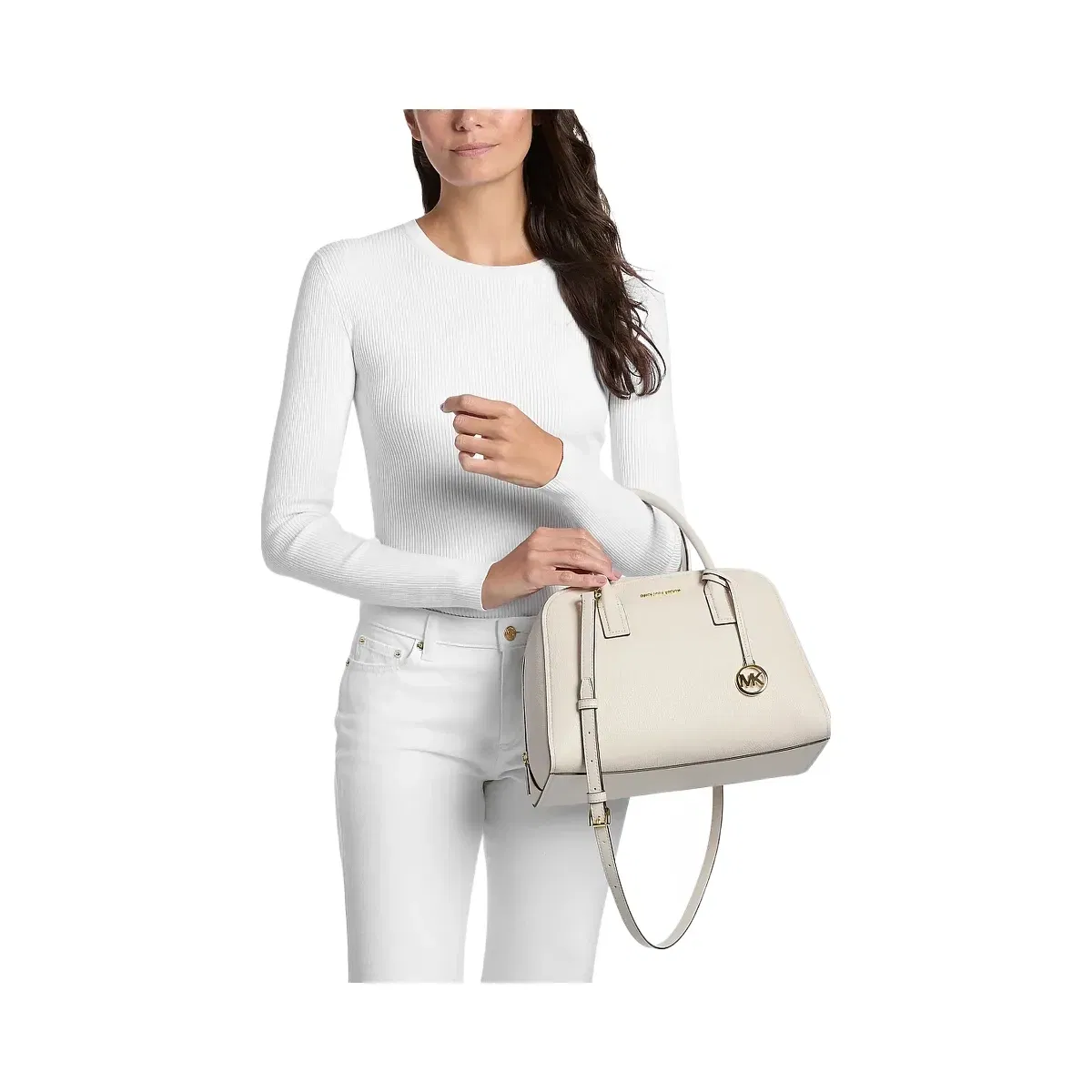 Michael Kors Ashton Medium Satchel Lt Cream