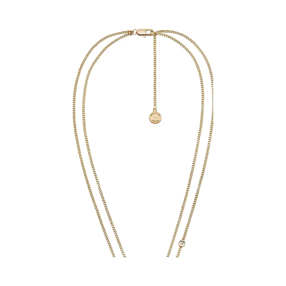 Michael Kors Cubic Zirconia Double Layered Necklace Gold