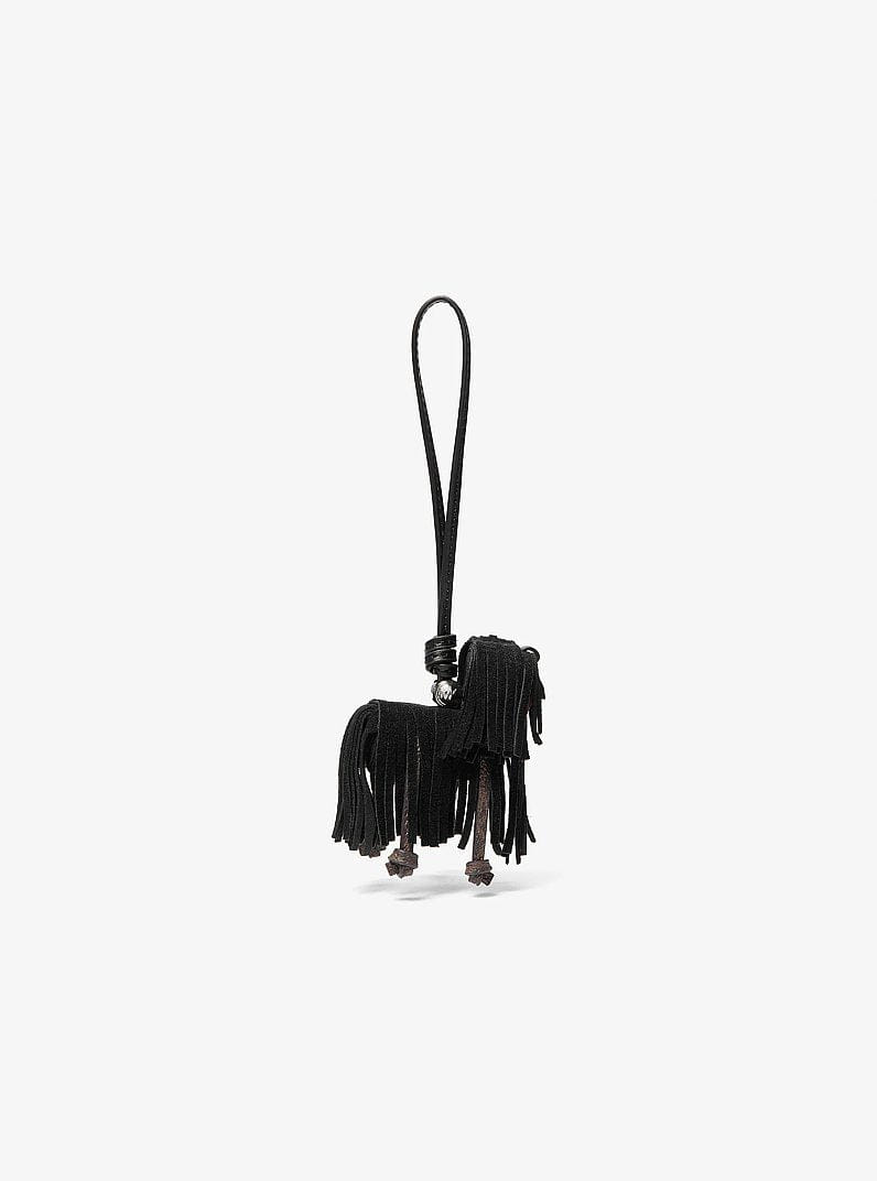 Michael Kors Suede Shaggy Dog Bag Charm Black