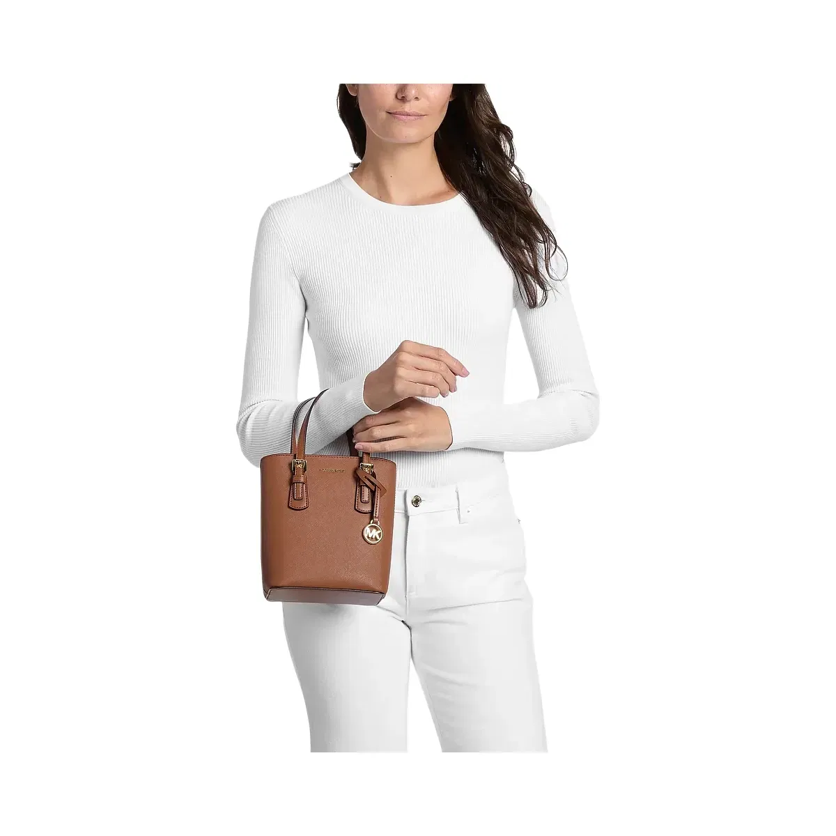 Michael Kors Voyager Extra-Small Leather Convertible Crossbody Bag Luggage