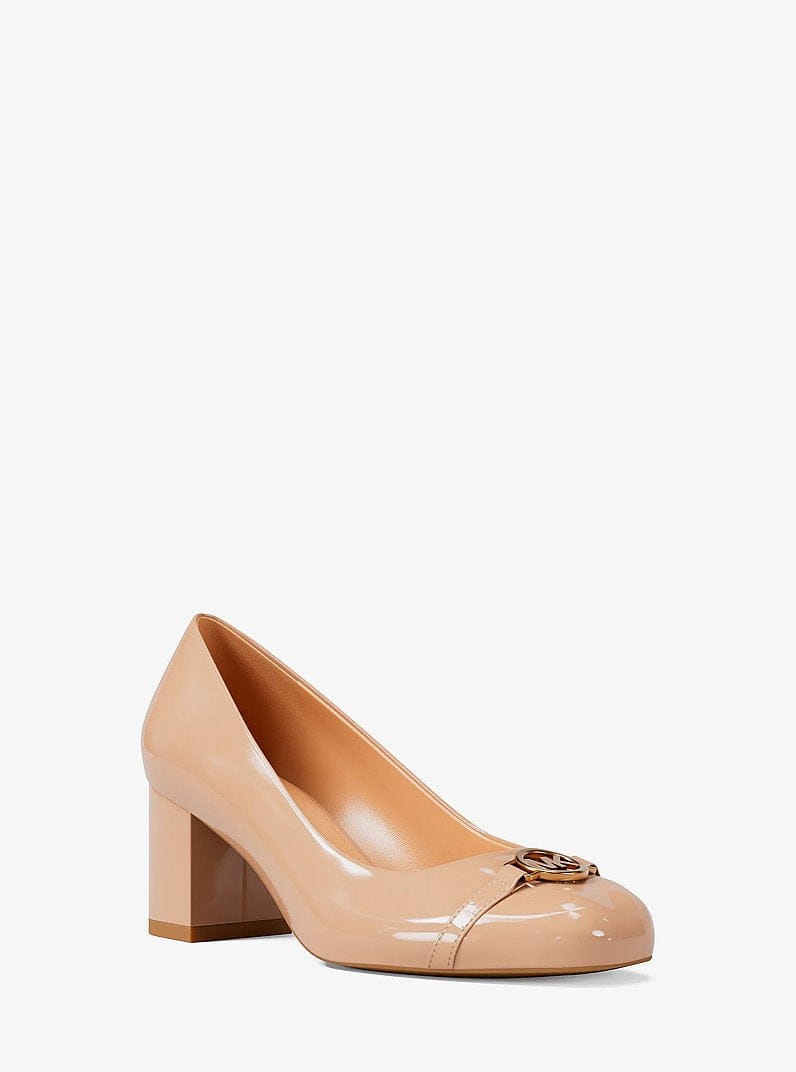 Michael Kors Dori Patent Block Heel Pump Light Blush