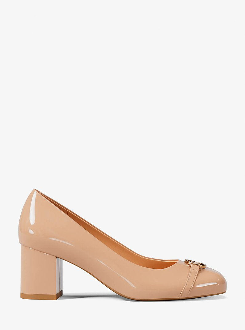Michael Kors Dori Patent Block Heel Pump Light Blush