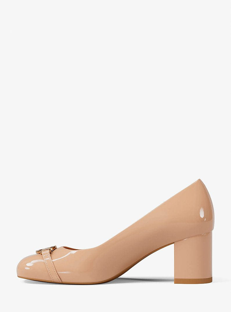 Michael Kors Dori Patent Block Heel Pump Light Blush