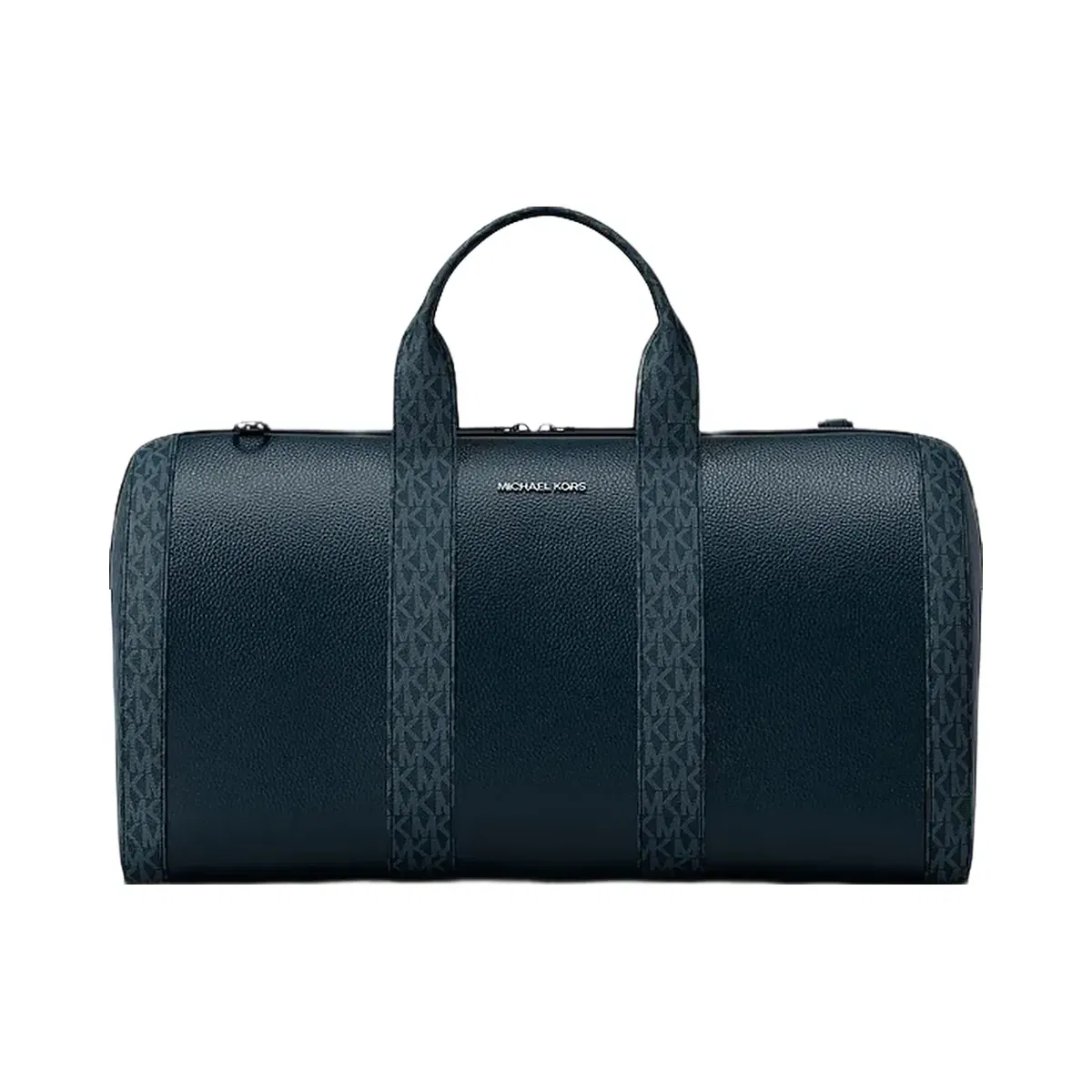 Michael Kors Cooper Pebbled Leather and Signature Logo Duffel Bag Navy