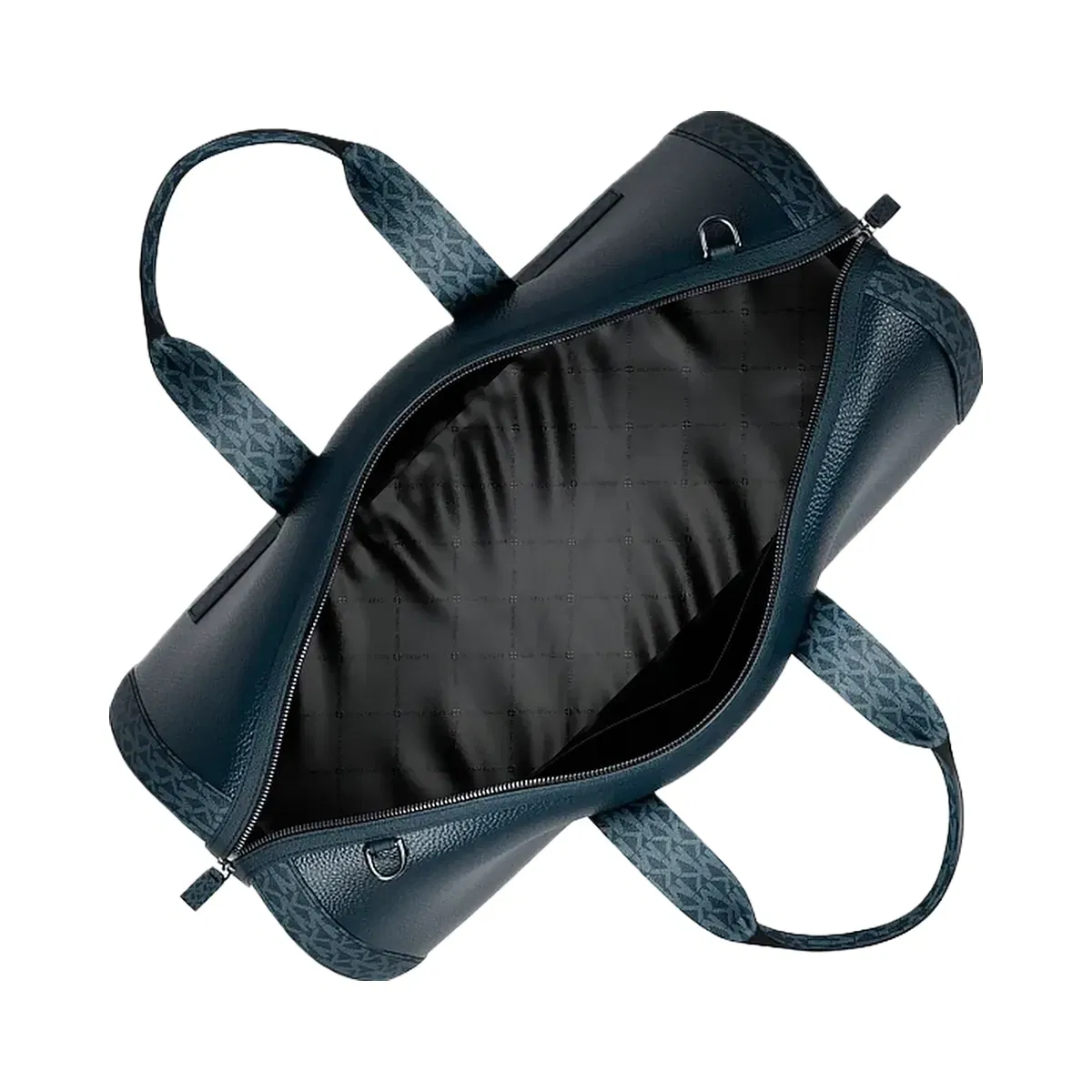 Michael Kors Cooper Pebbled Leather and Signature Logo Duffel Bag Navy