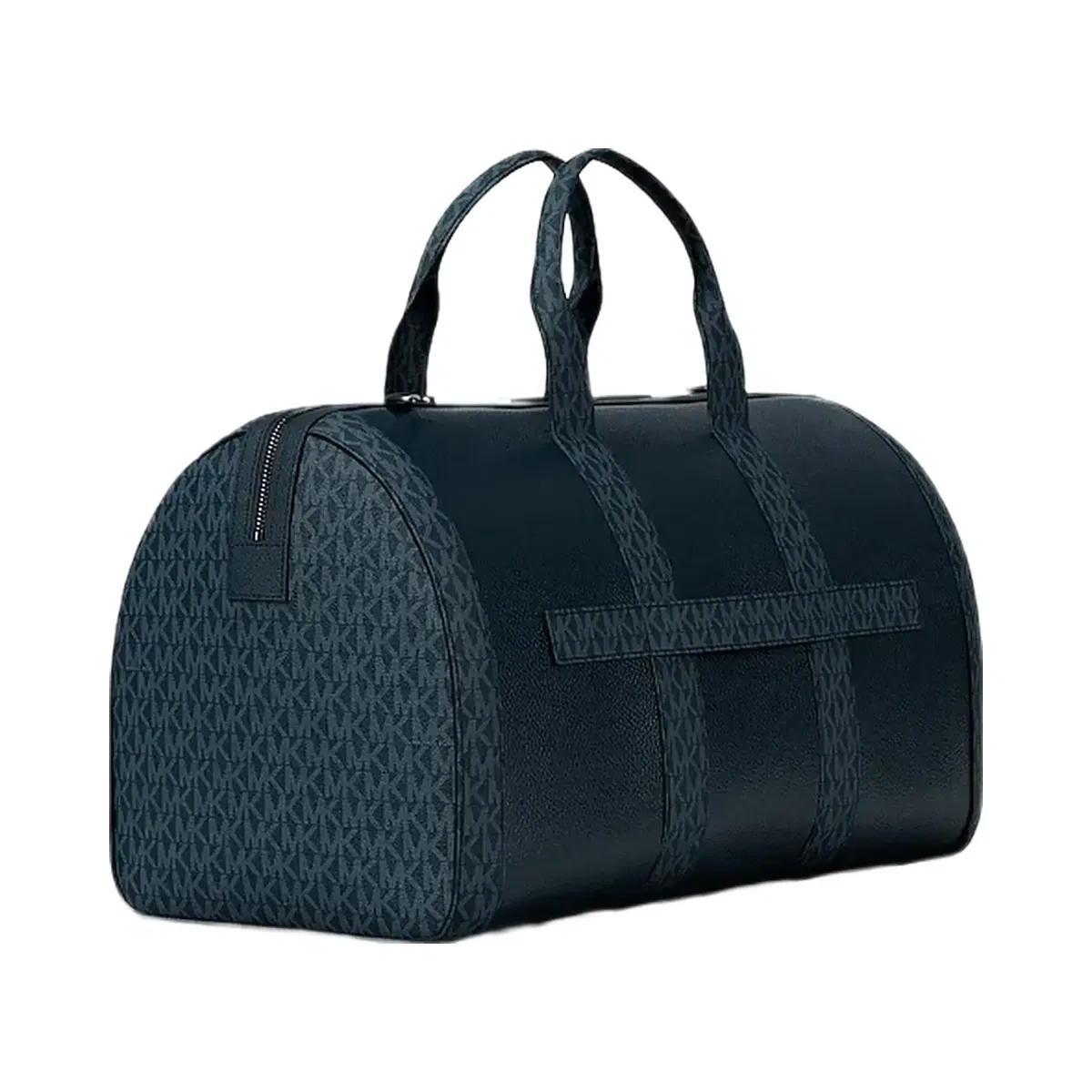 Michael Kors Cooper Pebbled Leather and Signature Logo Duffel Bag Navy