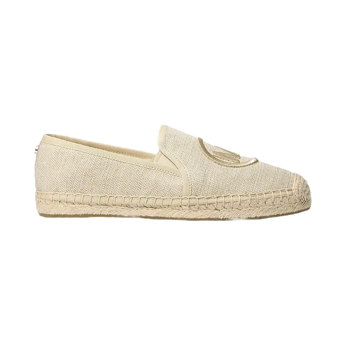 Michael Kors Hastings Metallic Canvas Espadrille Pale Gold