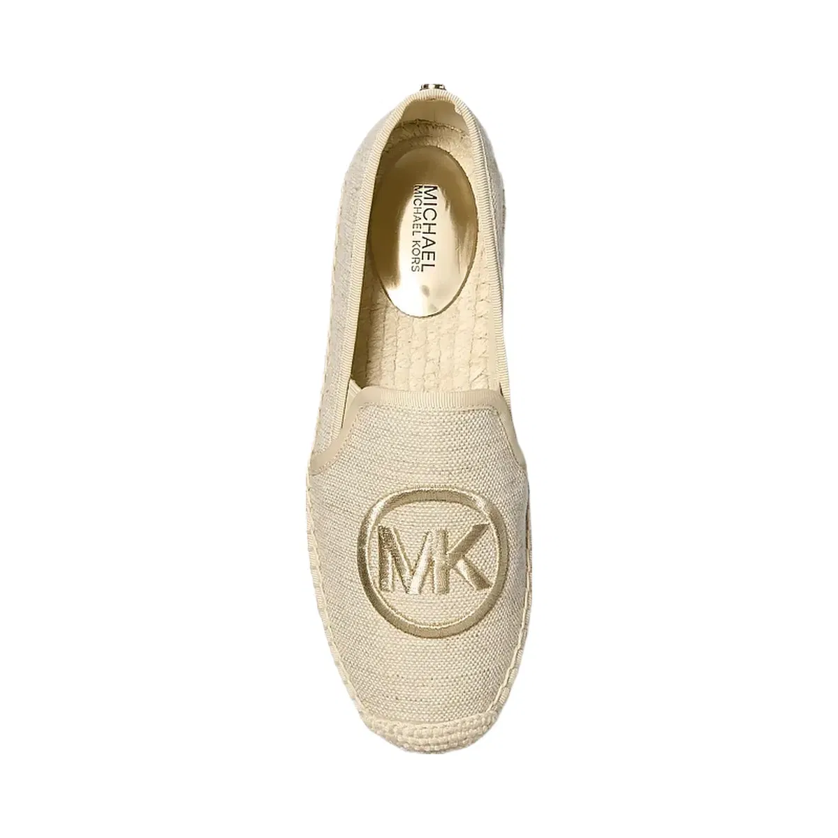 Michael Kors Hastings Metallic Canvas Espadrille Pale Gold
