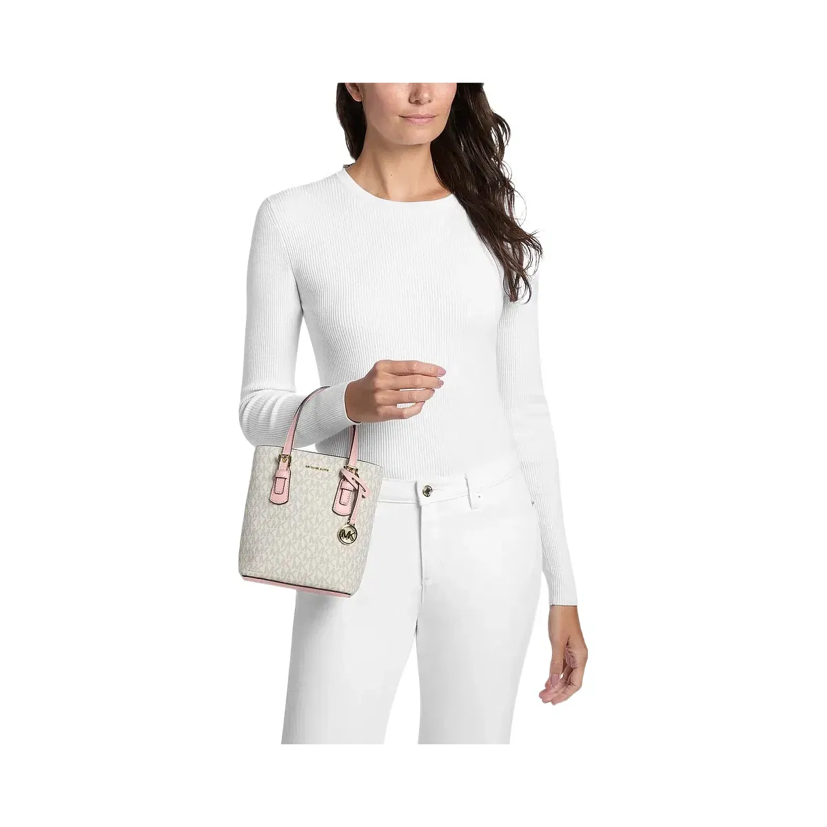 Michael Kors Voyager Extra-Small Signature Logo Convertible Crossbody Bag Pwd Blsh Mlt