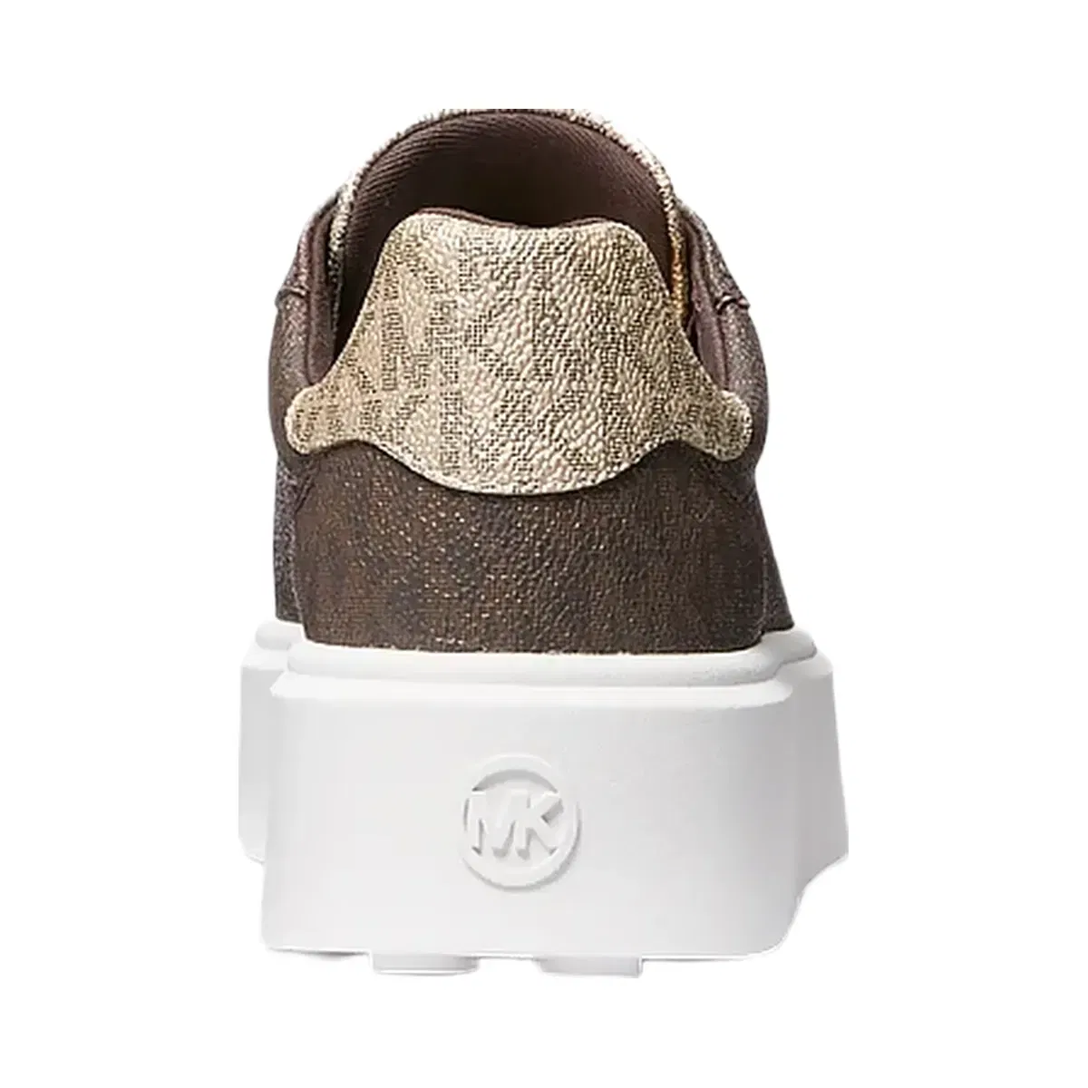 Michael Kors Romey Metallic Two-Tone Signature Logo Platform Sneaker Brown