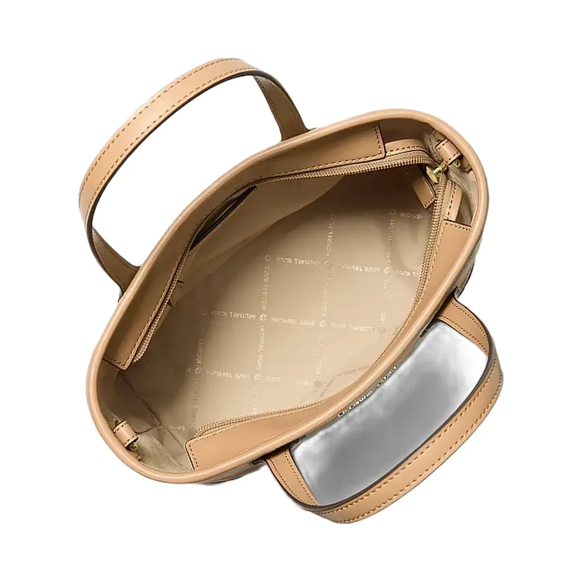 Michael Kors Eva Extra-Small Logo Jacquard Convertible Tote Bag Camel