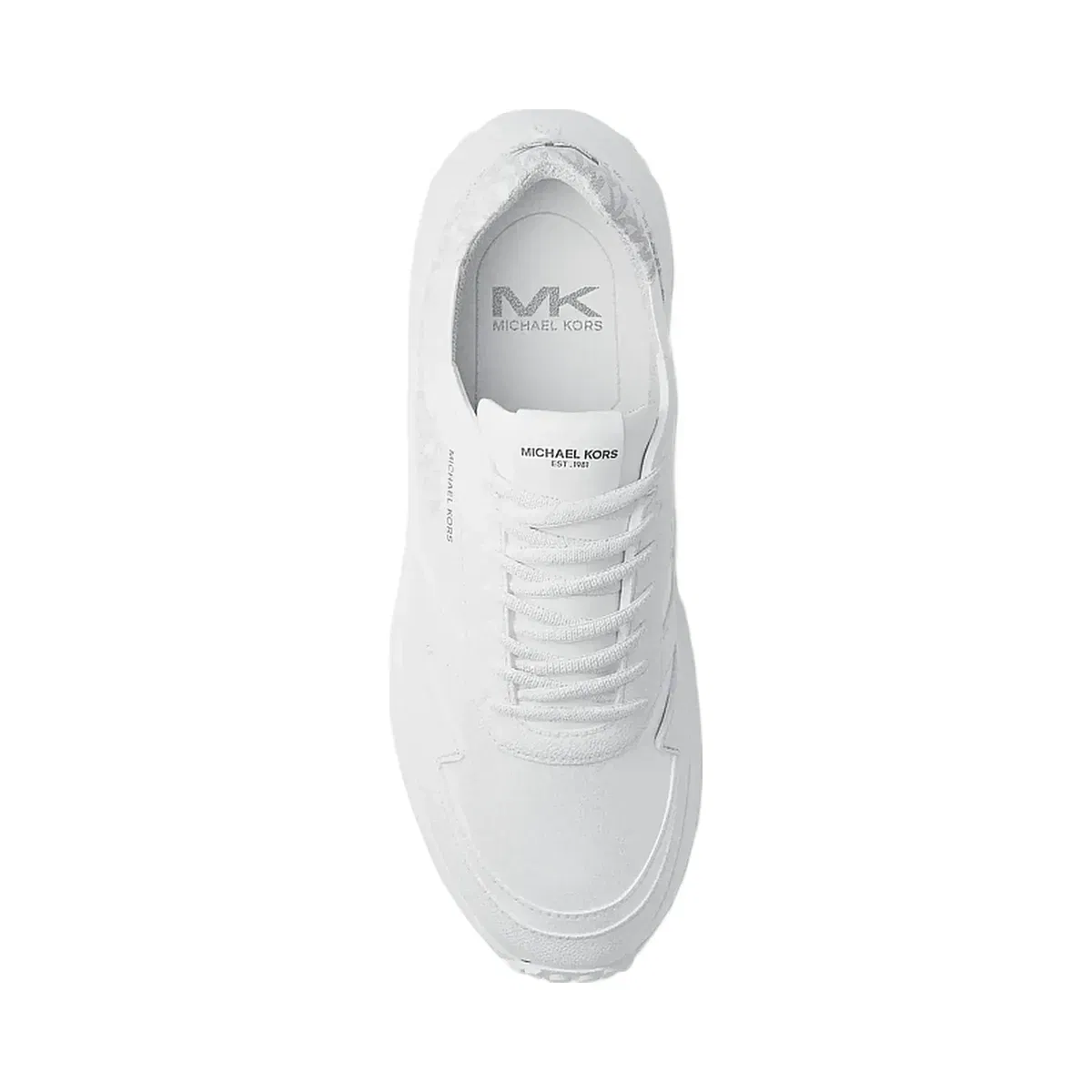 Michael Kors Dax Mixed-Media Trainer Bright Wht