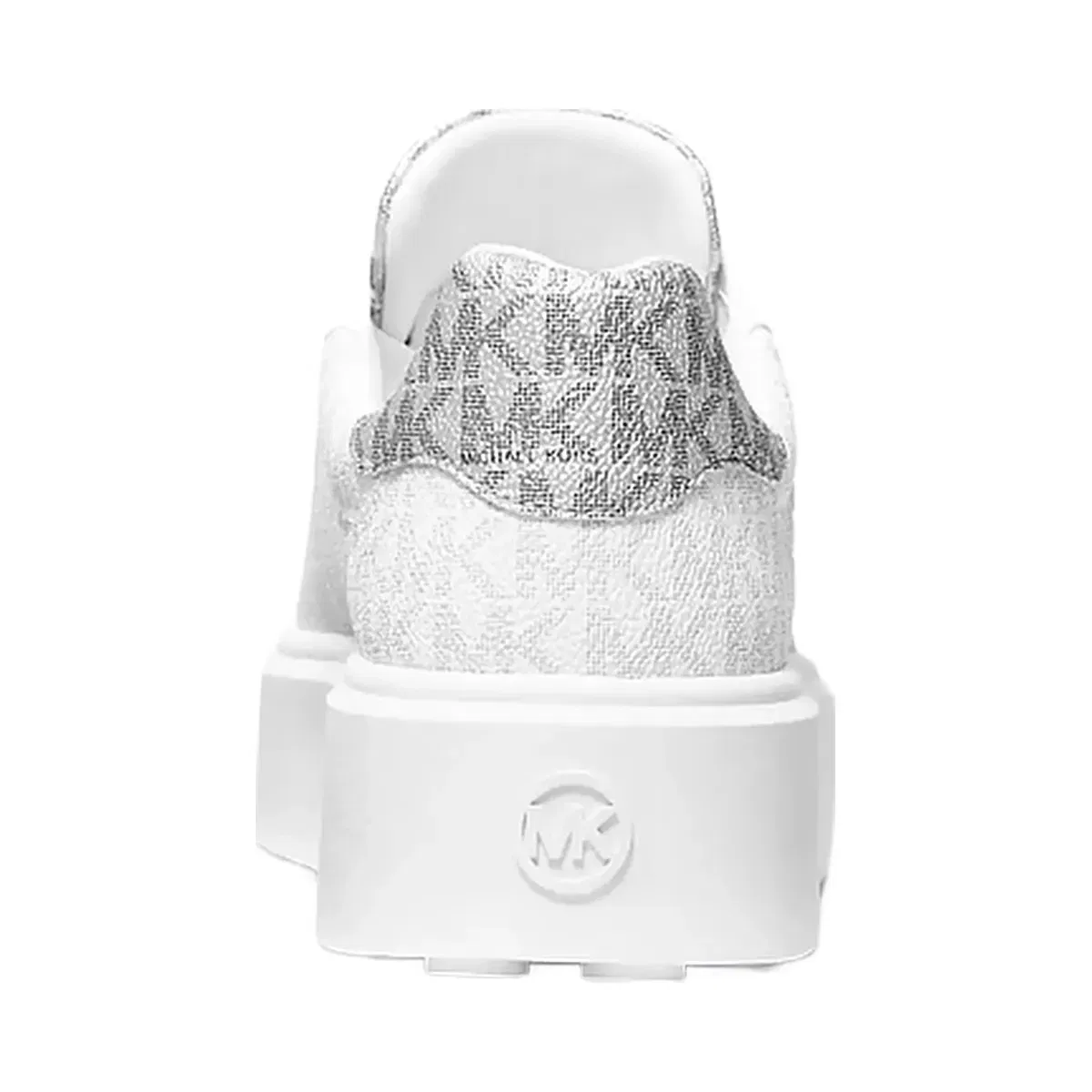 Michael Kors Romey Metallic Two-Tone Signature Logo Platform Sneaker Bright Wht