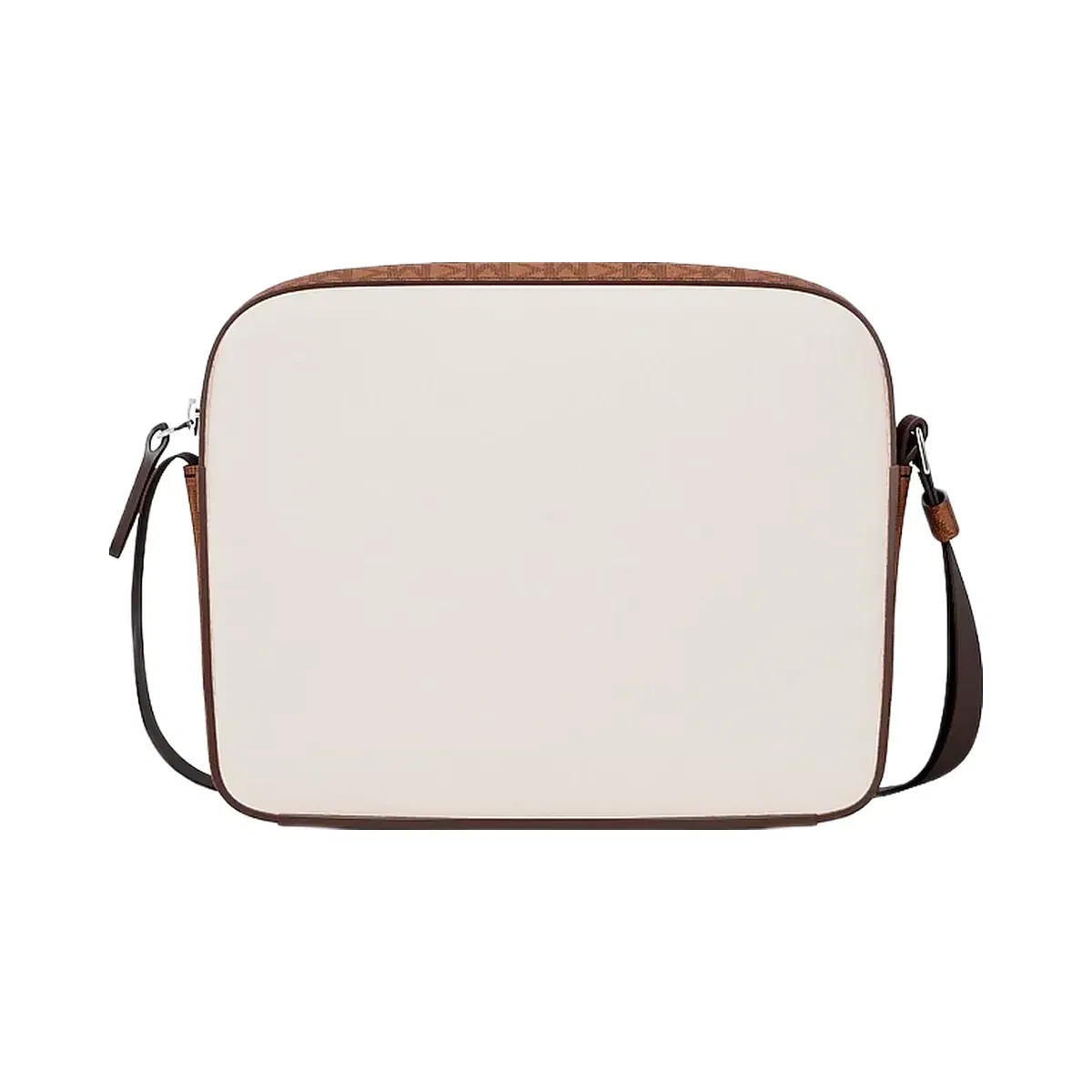Michael Kors Cooper Medium Pebbled Leather and Signature Logo Camera Crossbody Bag Lt Crm/Lugg