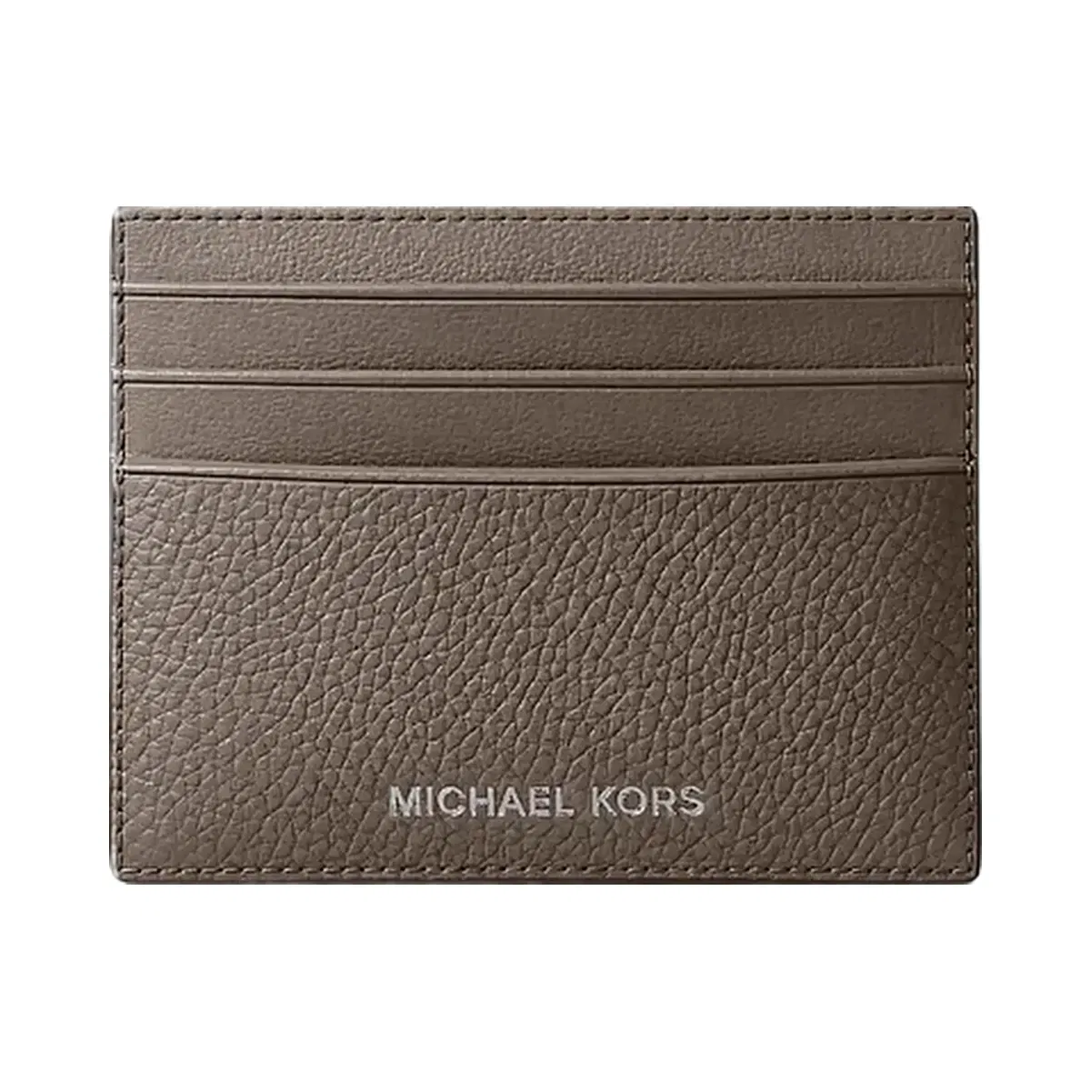 Michael Kors Cooper Pebbled Leather Card Case Mushroom