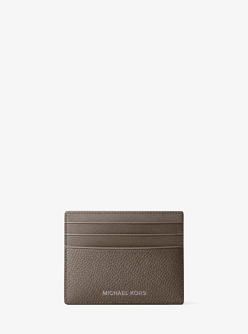Michael Kors Cooper Pebbled Leather Card Case Mushroom