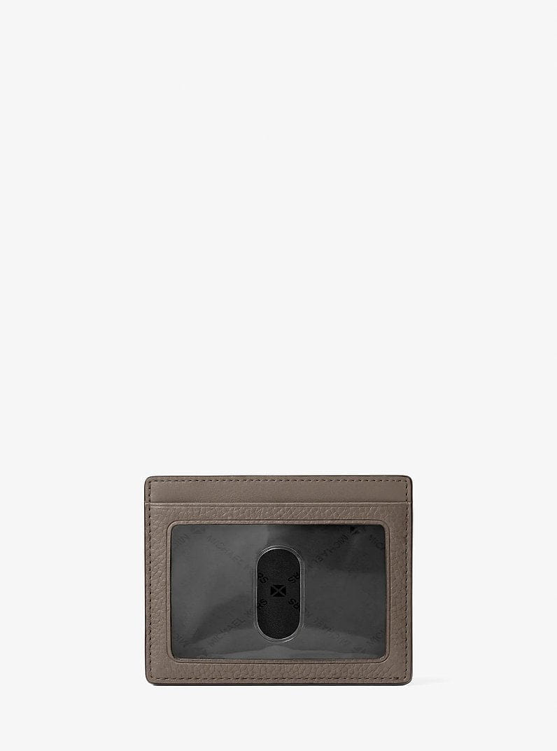 Michael Kors Cooper Pebbled Leather Card Case Mushroom